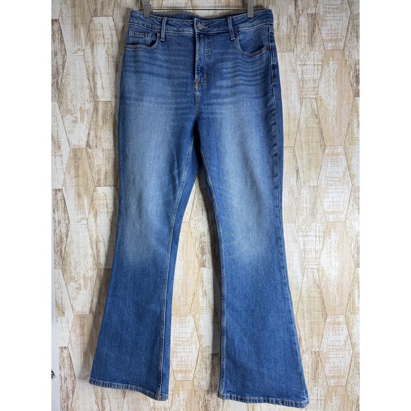 Old Navy Extra High Rise Flare Jeans Womens 12 Medium Clover Blue - Picture 2 of 6
